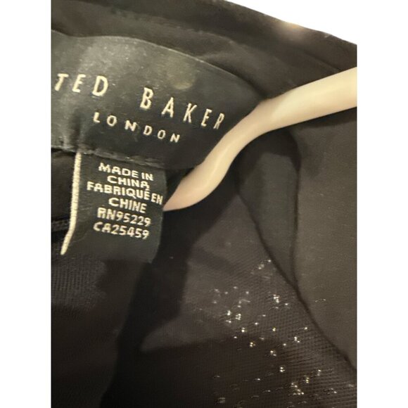 Ted Baker Lovato Sequin Top High Neck Brown Zipper Back Size 0, Pre-Owned EUC - Picture 6 of 9